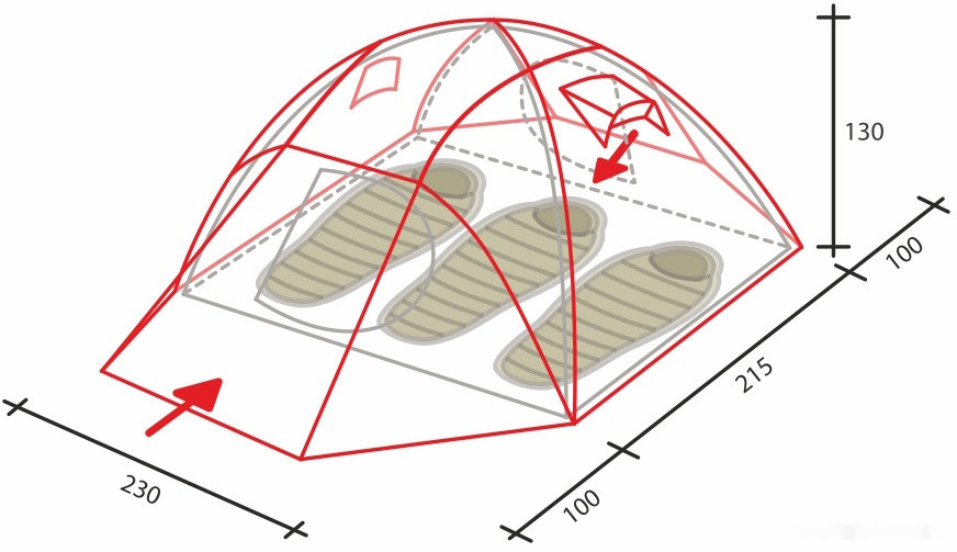 Палатка GOLDEN SHARK Alta 3 (синий) Палатка GOLDEN SHARK Alta 3 (синий)