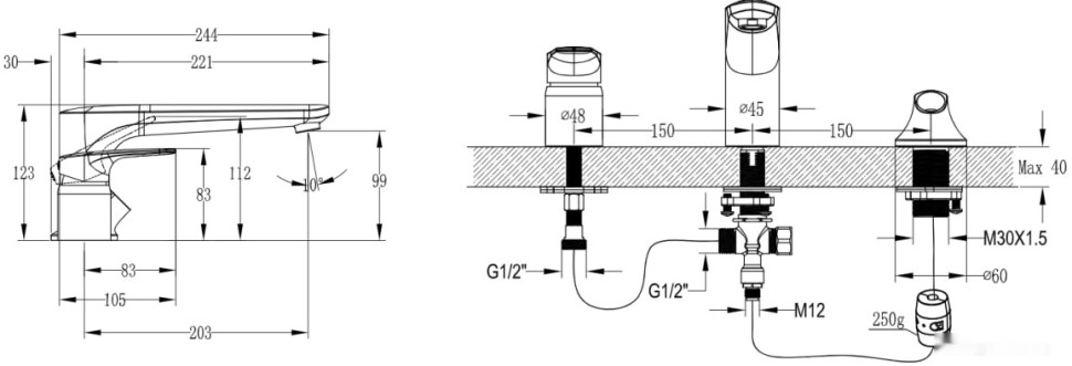 Смеситель Villeroy & Boch O.Novo Start TVT105001000