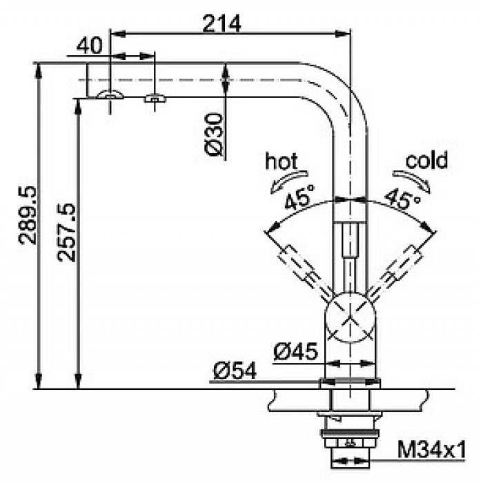 Смеситель Franke Atlas (нержавеющая сталь) 120.0179.978