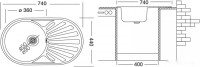 Кухонная мойка Ukinox Фаворит FAP740.440-GT8K 1R