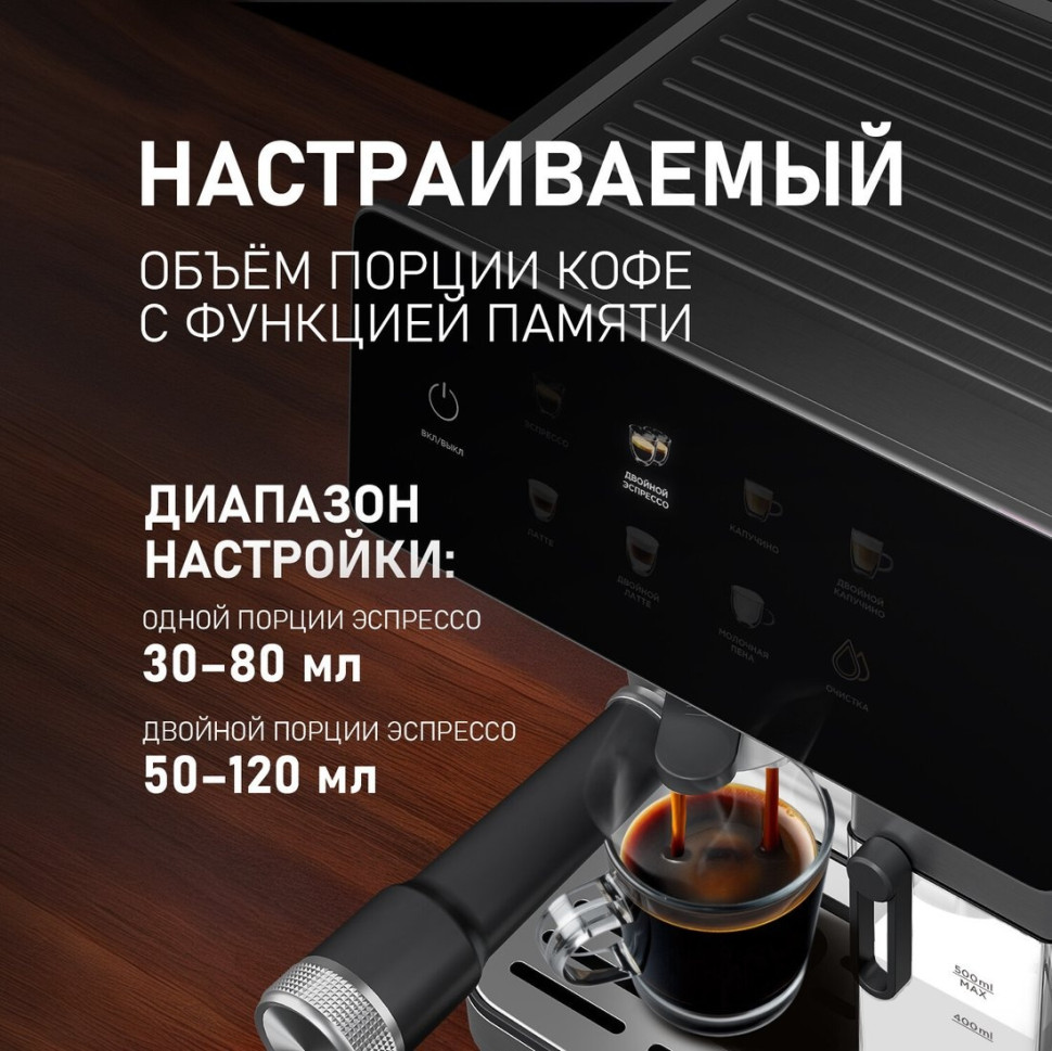 Рожковая кофеварка Weissgauff WCM-355 DBx Automatic Cappuccino ColorTouch