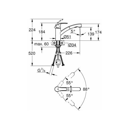 Смеситель Grohe Eurosmart 30305000