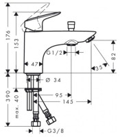 Смеситель Hansgrohe Logis Monotrou 71312000