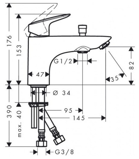 Смеситель Hansgrohe Logis Monotrou 71312000