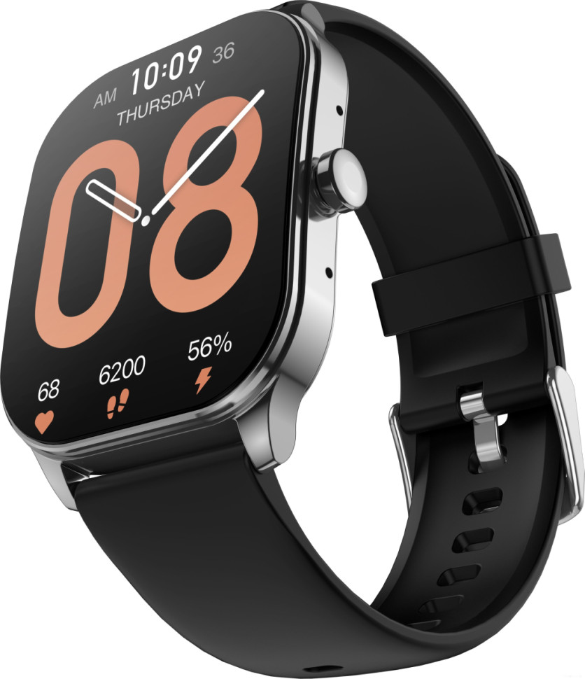 Умные часы Amazfit Pop 3S (серебристый, с силиконовым ремешком)