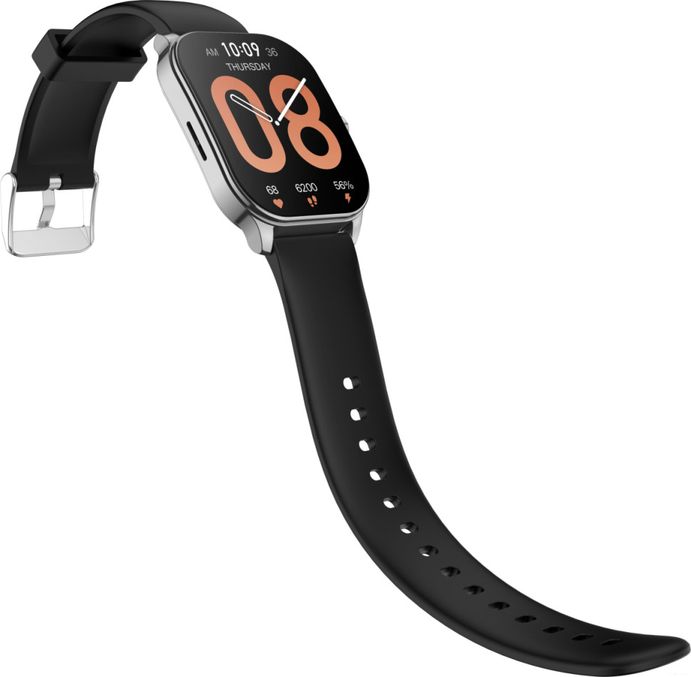 Умные часы Amazfit Pop 3S (серебристый, с силиконовым ремешком)