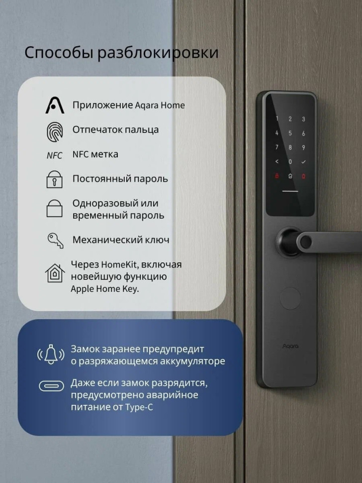 Дверной замок Aqara Door Lock A100 Zigbee Дверной замок Aqara Door Lock A100 Zigbee