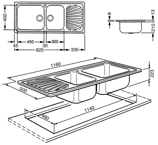 Кухонная мойка Smeg LGMR116 Кухонная мойка Smeg LGMR116