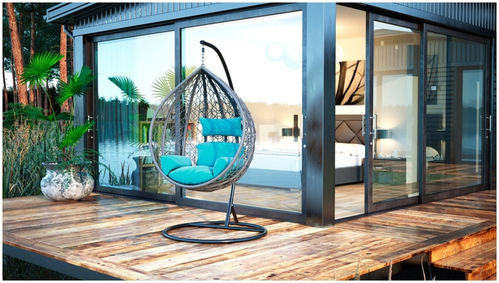 Подвесное кресло LoftyHome Noni 1147 (dark grey/blue) Подвесное кресло LoftyHome Noni 1147 (dark grey/blue)