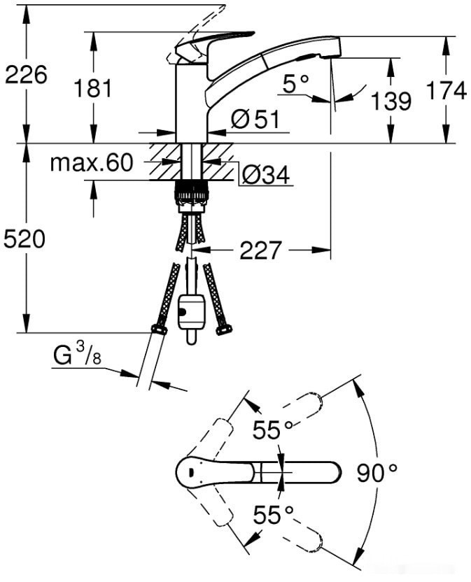 Смеситель Grohe Eurosmart 30305001