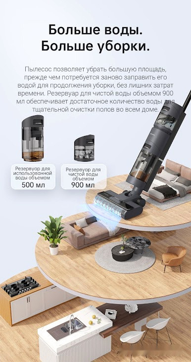 Вертикальный пылесос с влажной уборкой Dreame H12 (международная версия)