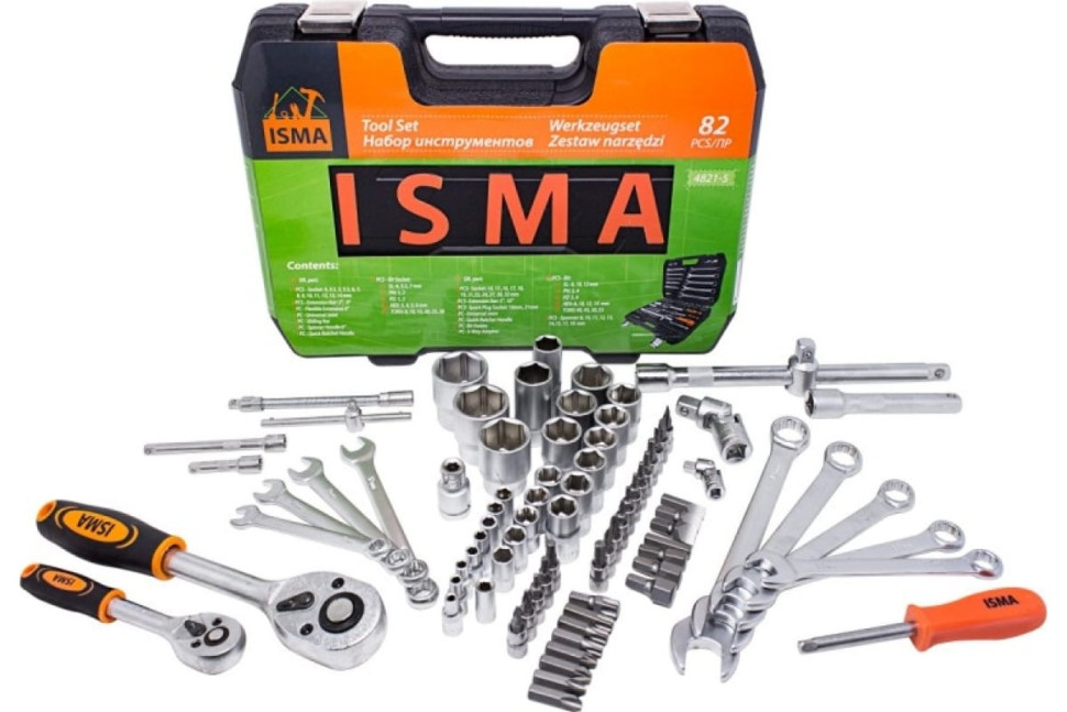 Универсальный набор инструментов ISMA 4821-5 (82 предмета)