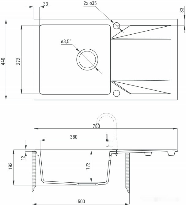 Кухонная мойка Deante Evora ZQJ N113 (черный)