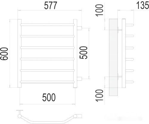 Полотенцесушитель Terminus Виктория П6 500x600 бп (хром) Полотенцесушитель Terminus Виктория П6 500x600 бп (хром)