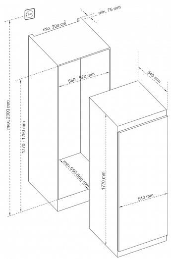 Встраиваемый холодильник Korting KSI 1855 Встраиваемый холодильник Korting KSI 1855
