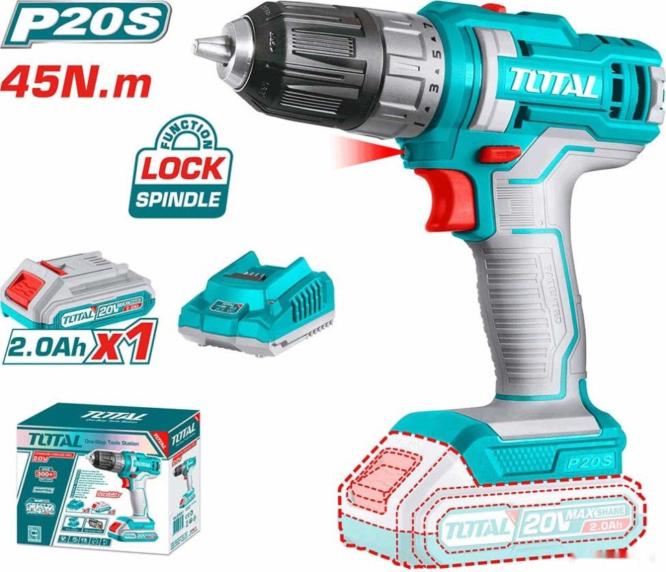 Дрель-шуруповерт Total TDLI200518 (с 1-м АКБ) Дрель-шуруповерт Total TDLI200518 (с 1-м АКБ)