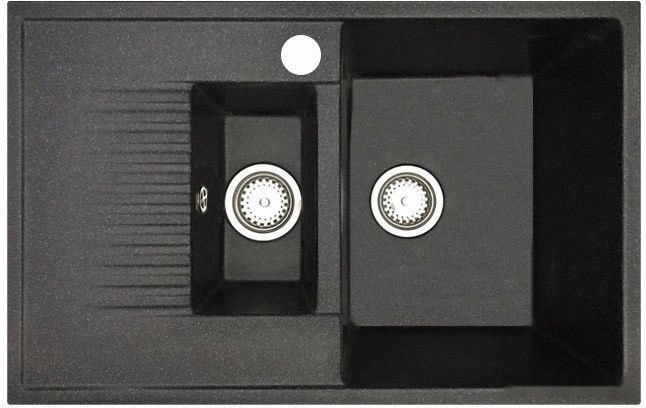 Кухонная мойка БелЭворс Forma R + смеситель W74004-2 + дозатор L405F (черный)