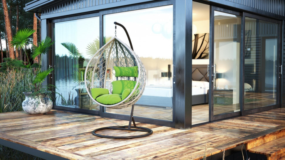 Подвесное кресло LoftyHome Noni 1147 (grey spots/green) Подвесное кресло LoftyHome Noni 1147 (grey spots/green)