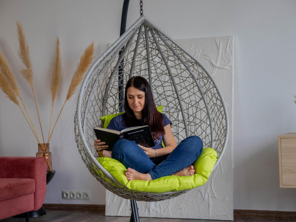 Подвесное кресло LoftyHome Noni 1147 (grey spots/green) Подвесное кресло LoftyHome Noni 1147 (grey spots/green)