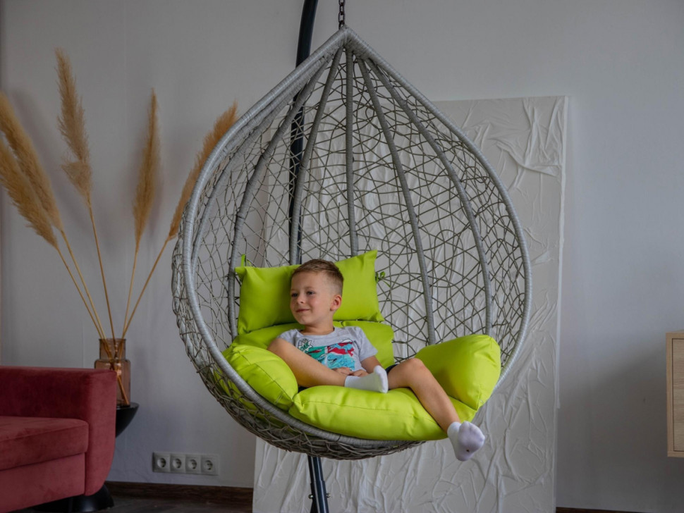 Подвесное кресло LoftyHome Noni 1147 (grey spots/green) Подвесное кресло LoftyHome Noni 1147 (grey spots/green)