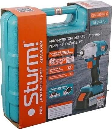 Гайковерт Sturm CD20350BLC (с 1-им АКБ, кейс)