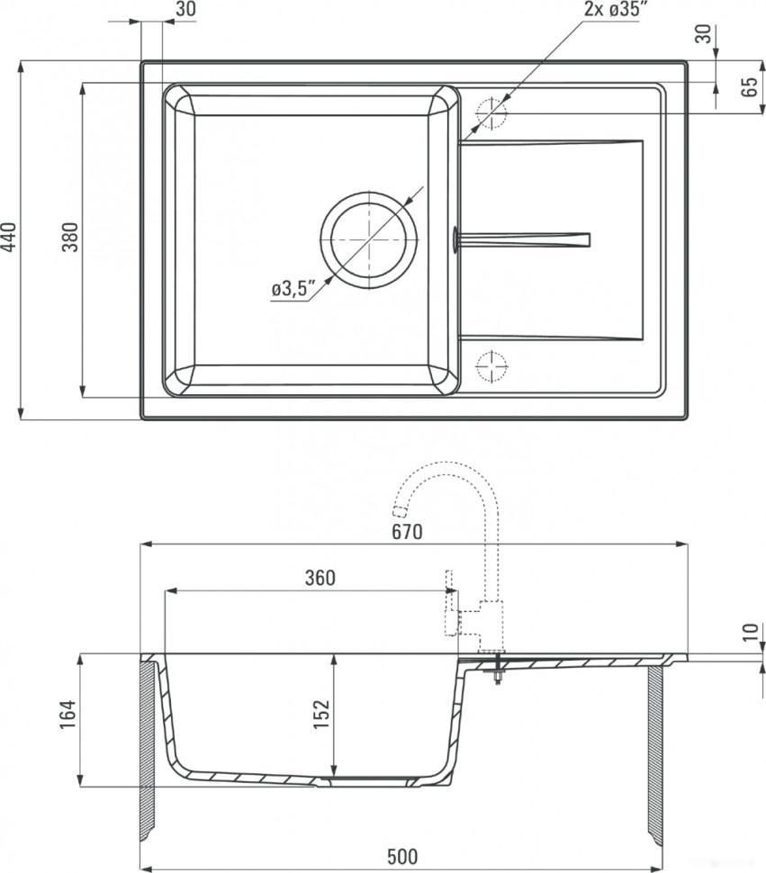 Кухонная мойка Deante Leda ZRD 5113 (бежевый)