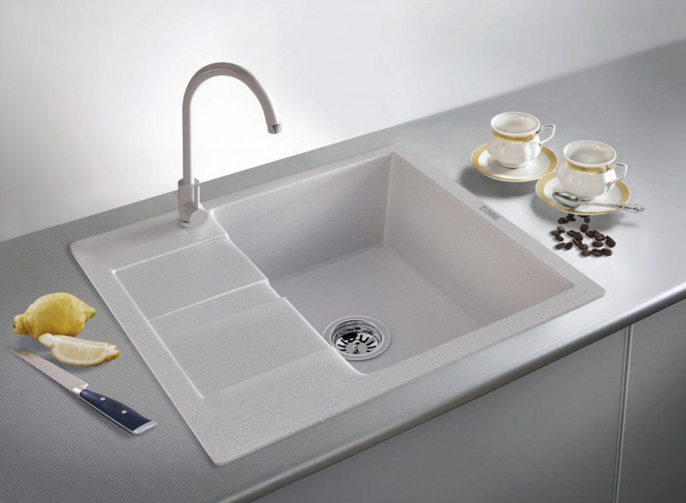 Кухонная мойка Zorg Apollo 58 белый камень Кухонная мойка Zorg Apollo 58 белый камень
