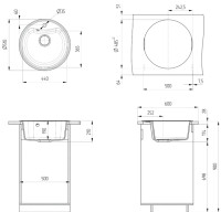 Кухонная мойка Ulgran U-601 (344 ультра-черный)