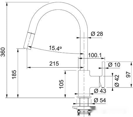 Смеситель Franke Lina 115.0626.053 (матовый черный) Смеситель Franke Lina 115.0626.053 (матовый черный)