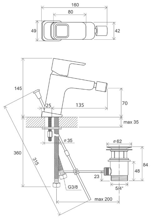 Смеситель Ravak 10° TD 055.00