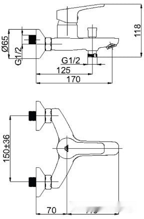 Смеситель Rubineta Uno-10/K (BK2) N10D661