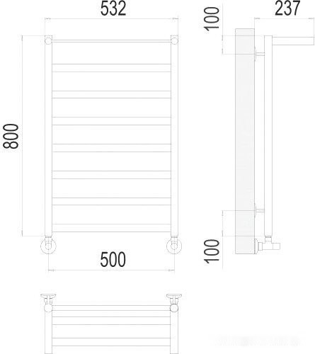 Полотенцесушитель Terminus Хендрикс П8 500x800 нп (хром) Полотенцесушитель Terminus Хендрикс П8 500x800 нп (хром)