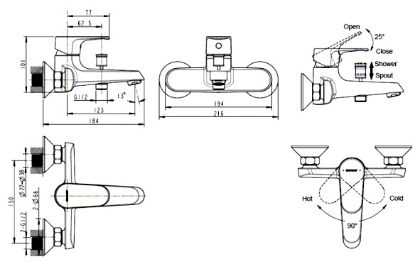 Смеситель Bravat Alfa F6120178CP-01
