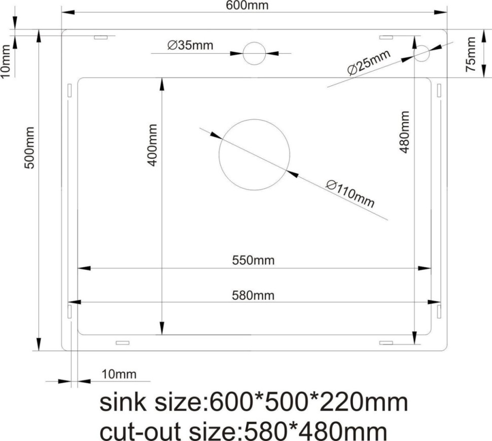 Кухонная мойка Asteria A6050S-D (сатин декор)