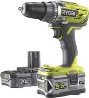 Дрель-шуруповерт Ryobi R18DD3-252S 5133003353 (с 2-мя АКБ 2 Ah+5 Ah, сумка)