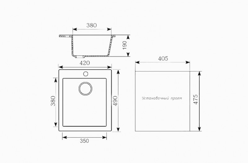 Кухонная мойка Ulgran U 404 309 (ТЕМНО-СЕРЫЙ) Кухонная мойка Ulgran U 404 309 (ТЕМНО-СЕРЫЙ)