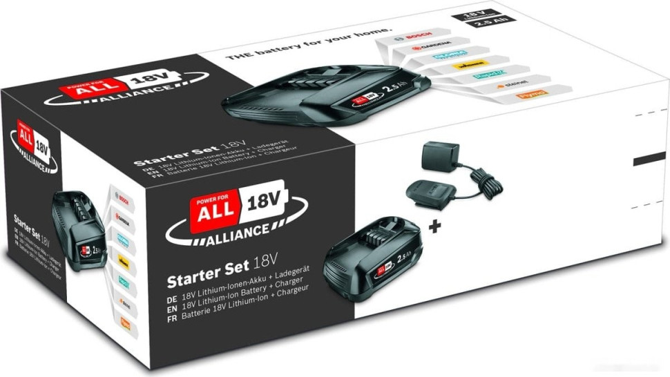 Аккумулятор для инструмента Bosch StarterSet 18V Alliance 1600A02625 (18В/2.5 Ач + 18В) Аккумулятор для инструмента Bosch StarterSet 18V Alliance 1600A02625 (18В/2.5 Ач + 18В)