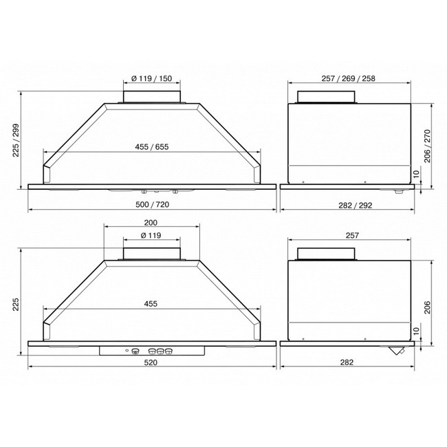 Вытяжка Elikor Врезной блок 52Н-400-П3Д нерж