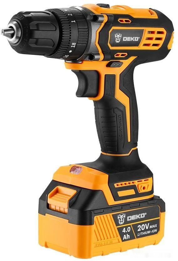 Ударная дрель-шуруповерт Deko DKCD20 Impact 063-4420 (с 2-мя АКБ, кейс) Ударная дрель-шуруповерт Deko DKCD20 Impact 063-4420 (с 2-мя АКБ, кейс)
