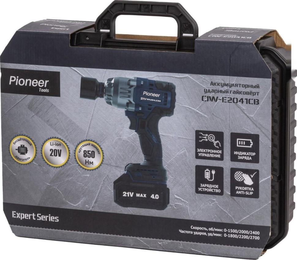 Гайковерт Pioneer Tools CIW-E2041CB (с 1-им АКБ, кейс)