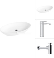 Умывальник Lauter 21571 + Cascade 21СК0655C с сифоном 21635CH (хром)