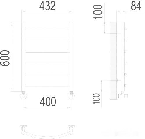 Полотенцесушитель Terminus Классик П6 400x600 нп (хром) Полотенцесушитель Terminus Классик П6 400x600 нп (хром)