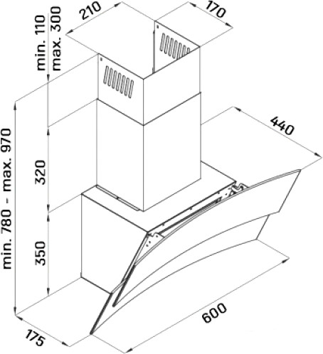 Вытяжка Ciarko Topaz 60 (белый)