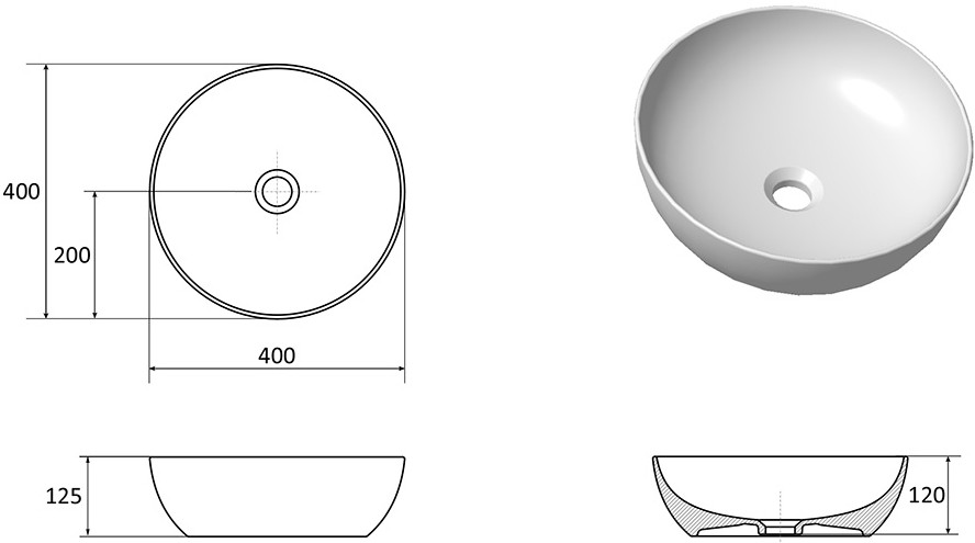 Умывальник Ravak UNI 400 B Slim Умывальник Ravak UNI 400 B Slim