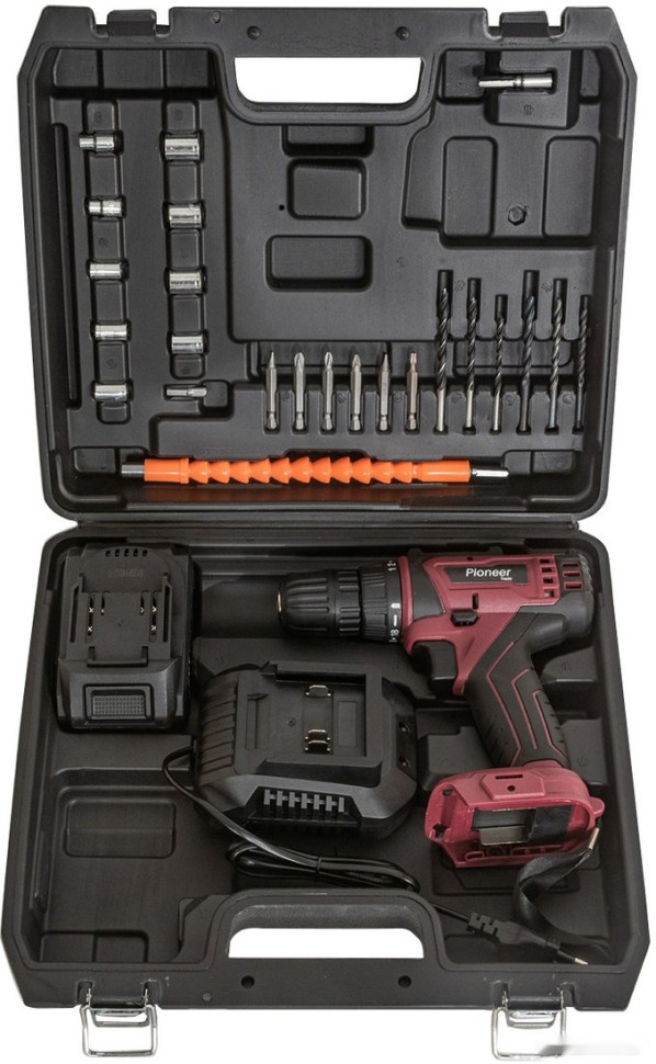 Дрель-шуруповерт Pioneer Tools CD-M2002C-USP (с 2-мя АКБ, кейс, оснастка)