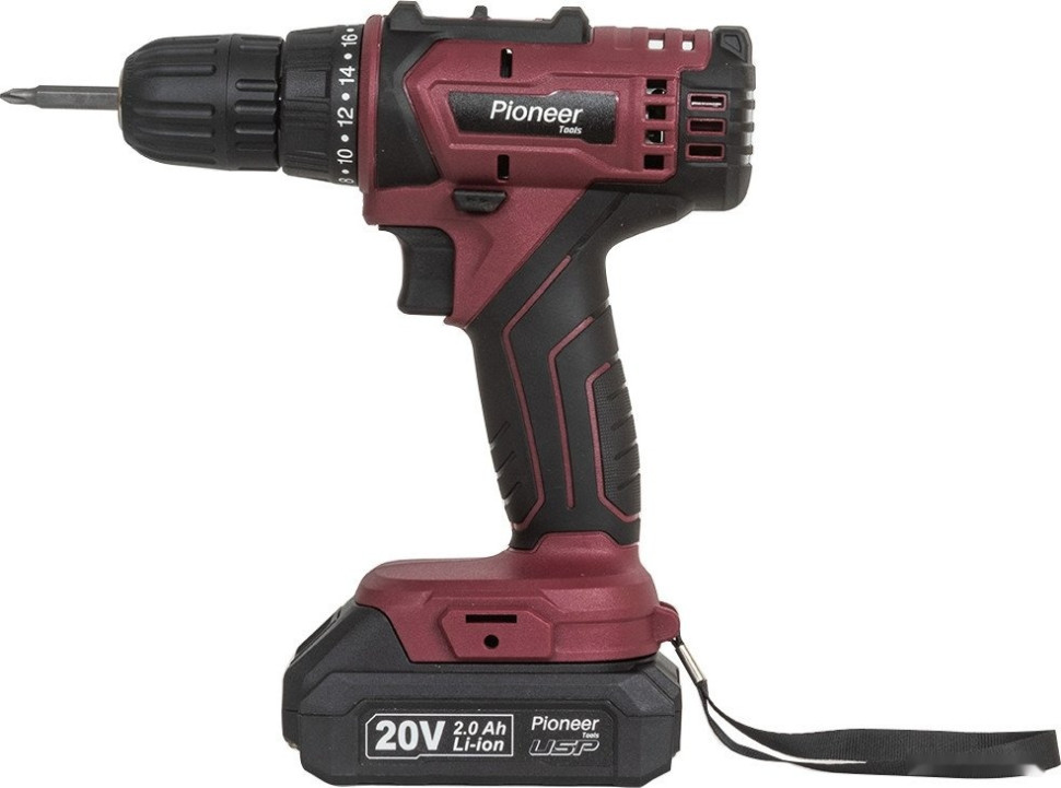 Дрель-шуруповерт Pioneer Tools CD-M2002C-USP (с 2-мя АКБ, кейс, оснастка)