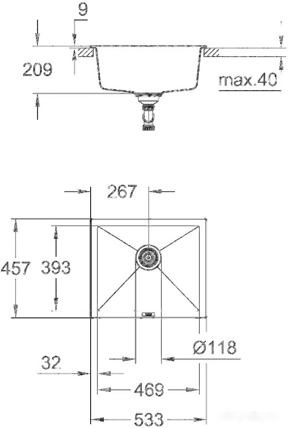 Кухонная мойка Grohe K700U 60-C 53.3/45.7 1.0 31654AP0 (черный гранит)