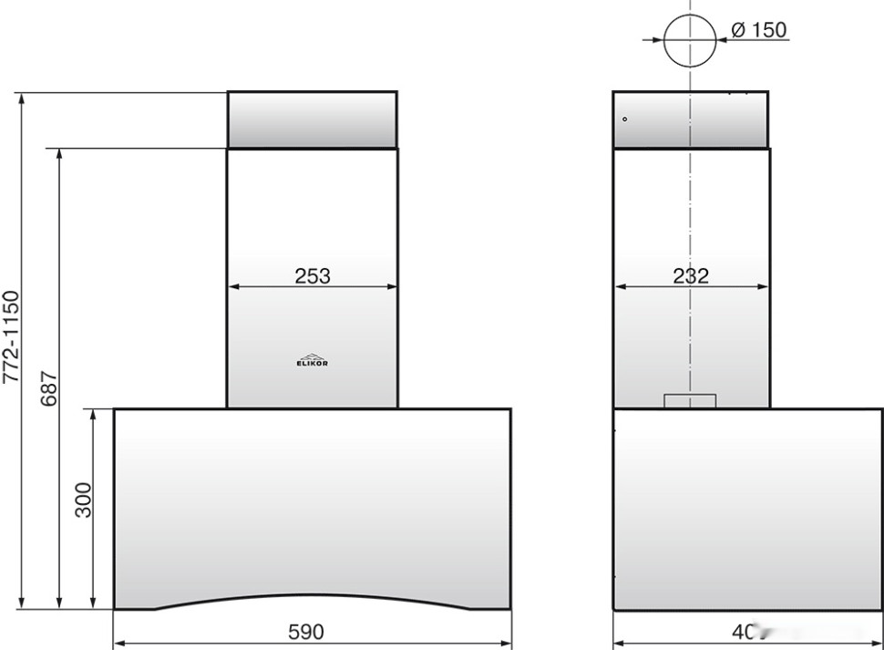 Вытяжка Elikor Дельта 60П-430-П3Д (белый)