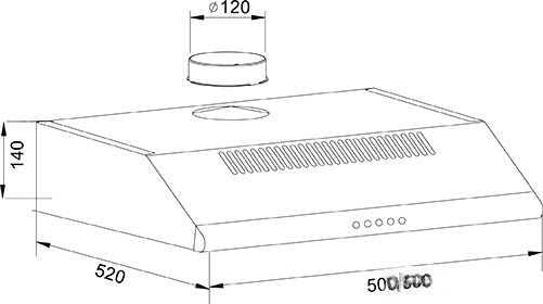 Вытяжка Oasis UP-50C (F)