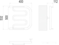 Полотенцесушитель Terminus Фокстрот 1&quot; 500x400 бп (хром)
